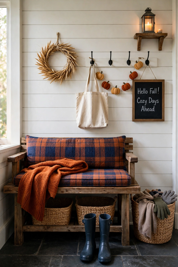 Mudroom Bench Seasonal Styling