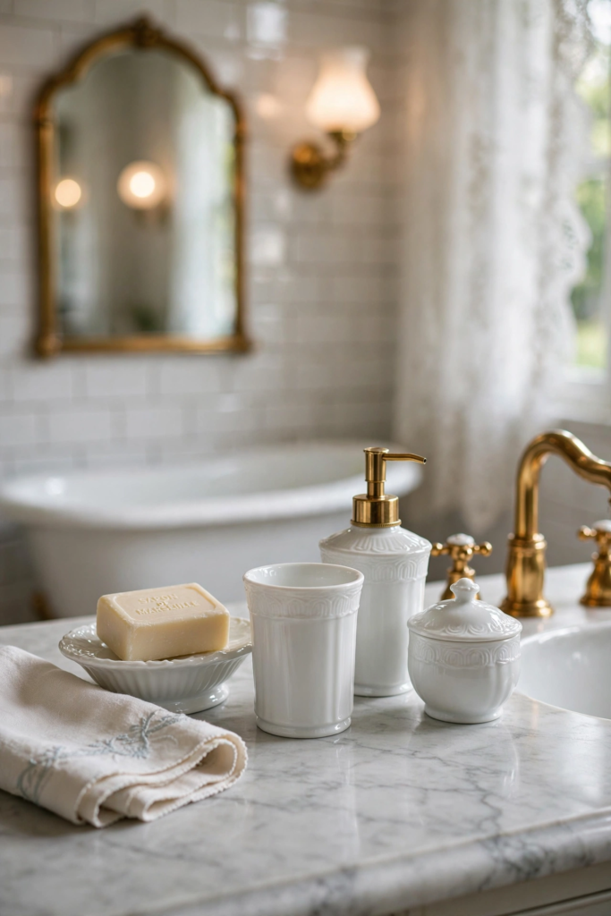 Porcelain Soap Dish & Accessories