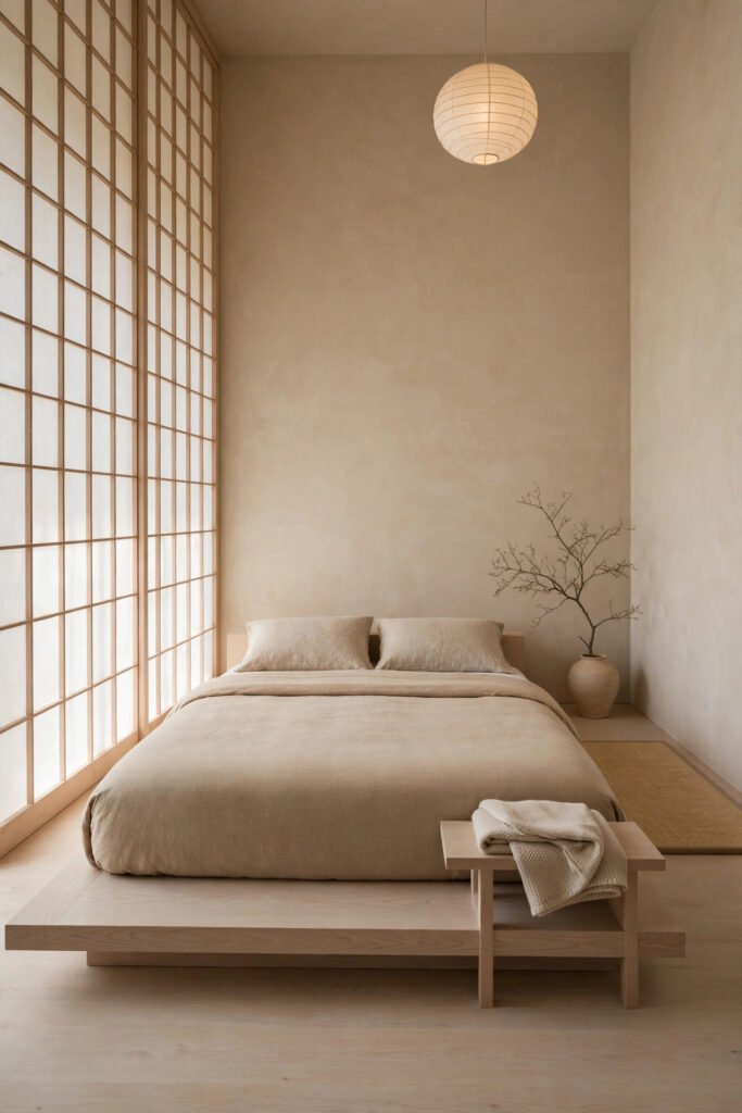 Japanese Zen Beige Bedroom