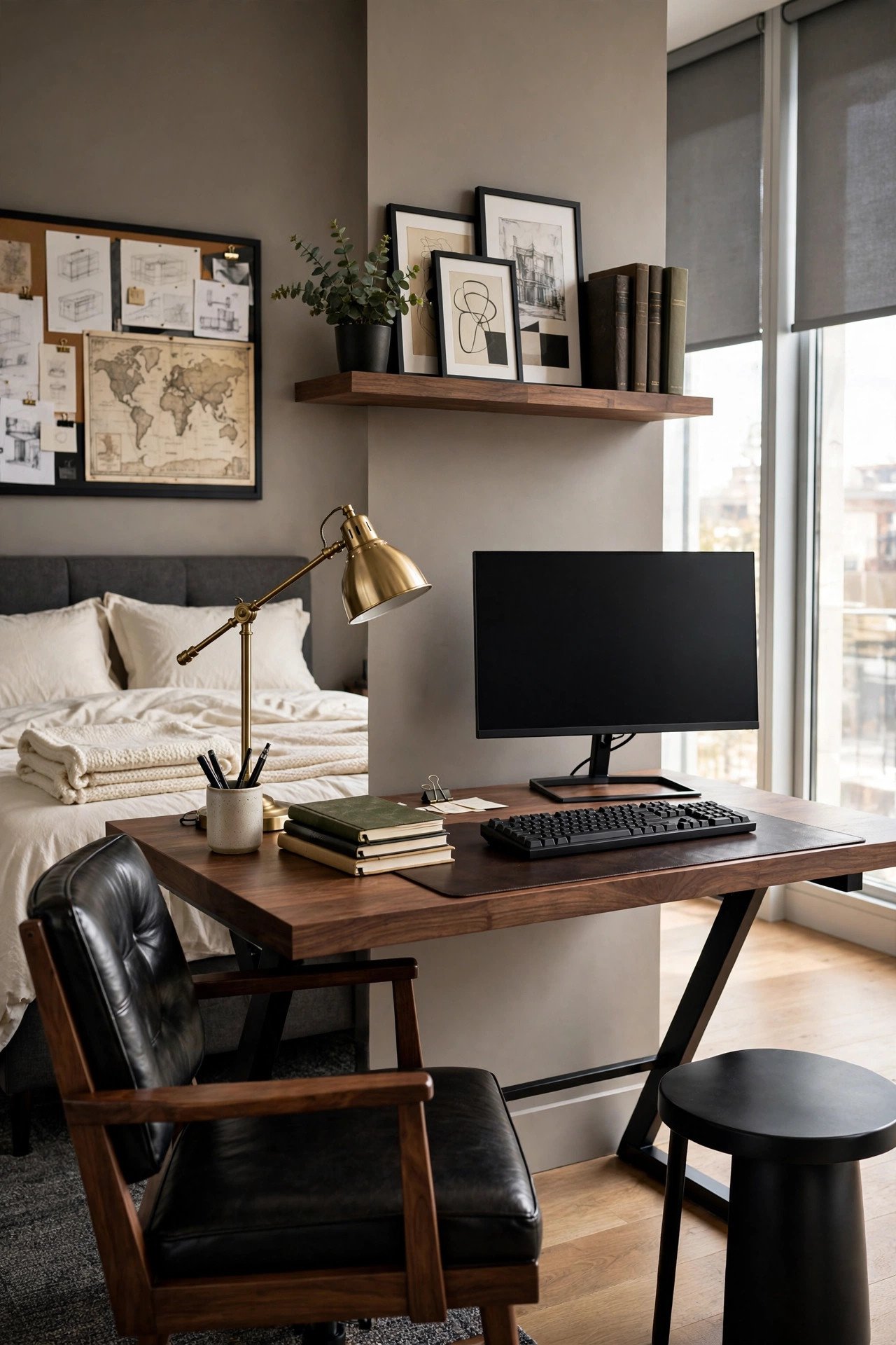 Masculine Home Office Corner