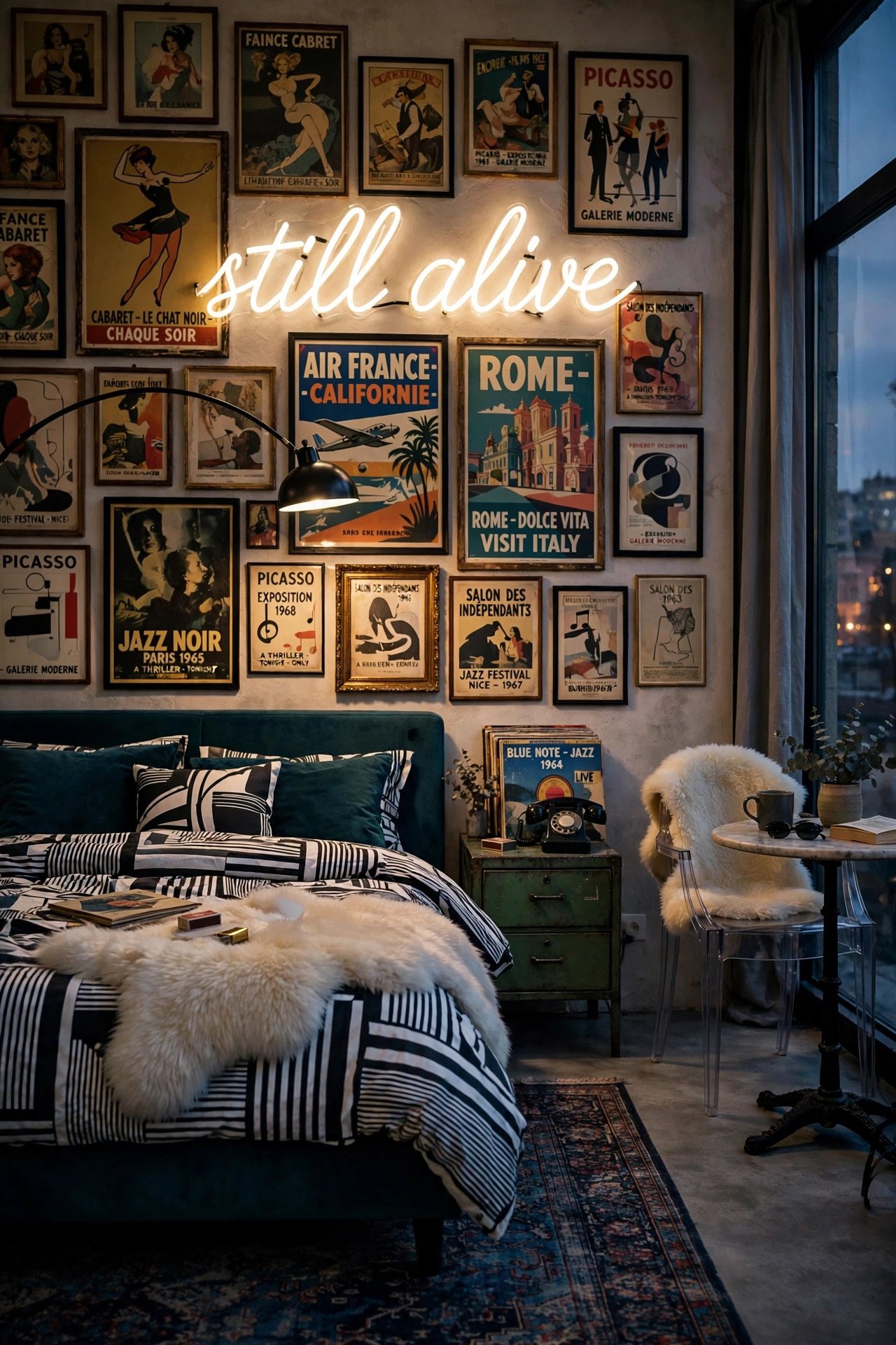 Vintage Poster and Neon Mix