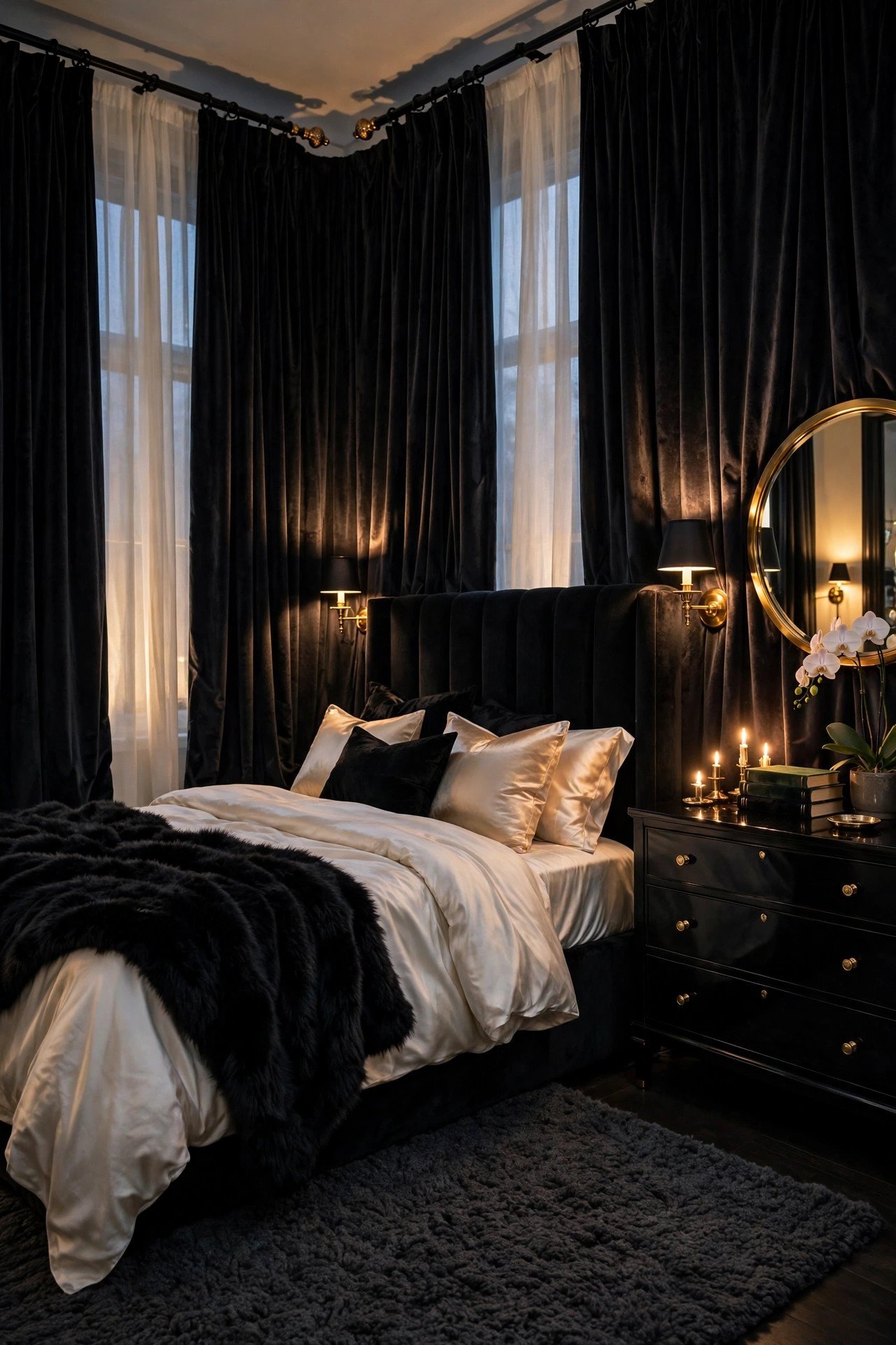 Black Curtains and Drapery