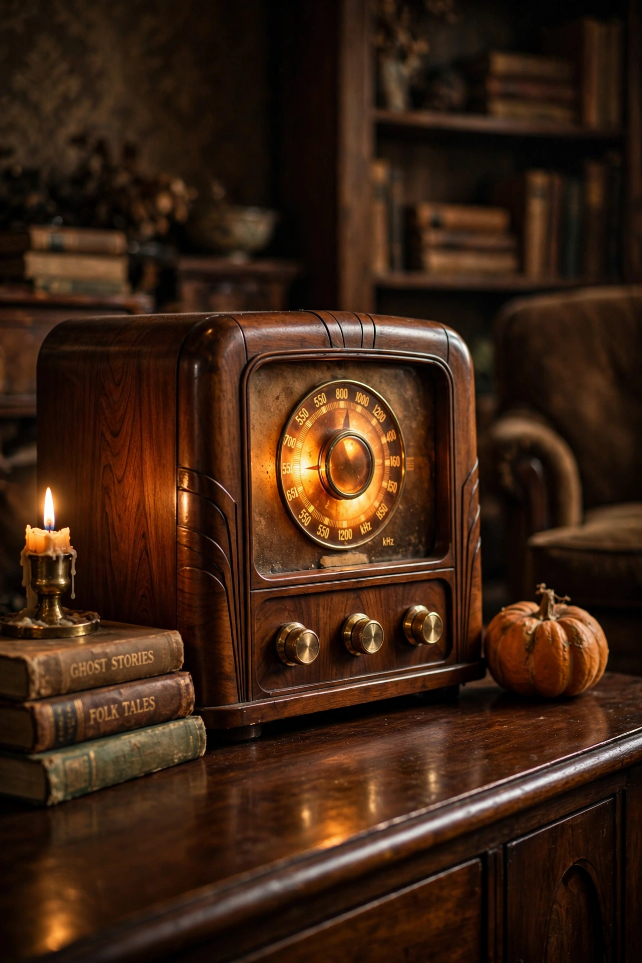 Vintage Radio Playing Eerie Tunes