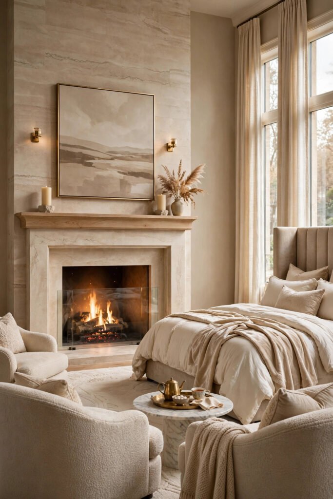 Fireplace Suite in Warm Beige
