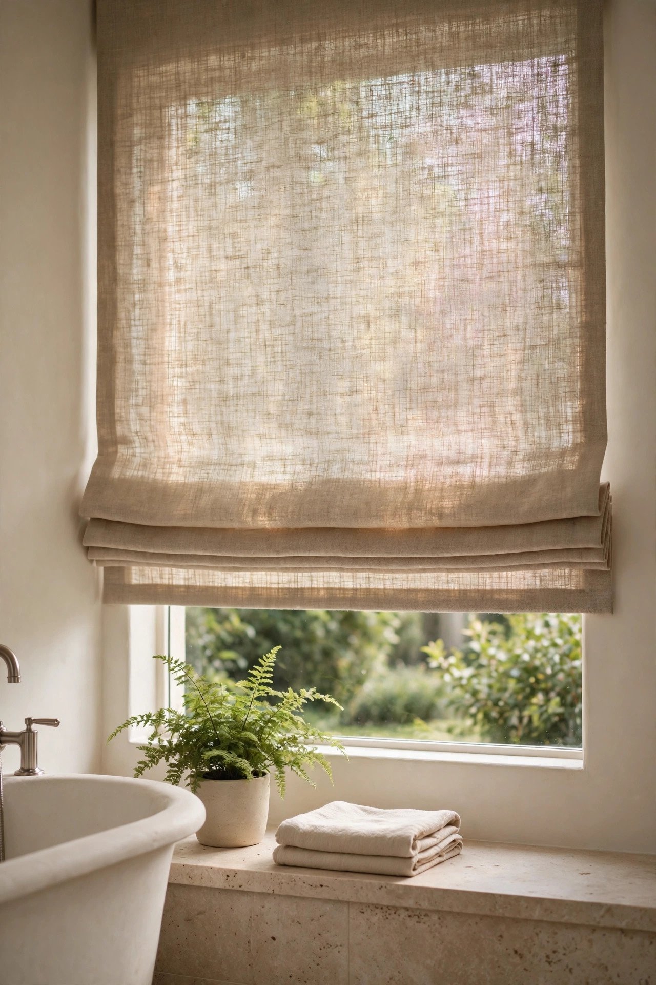 Natural Linen Roman Blind