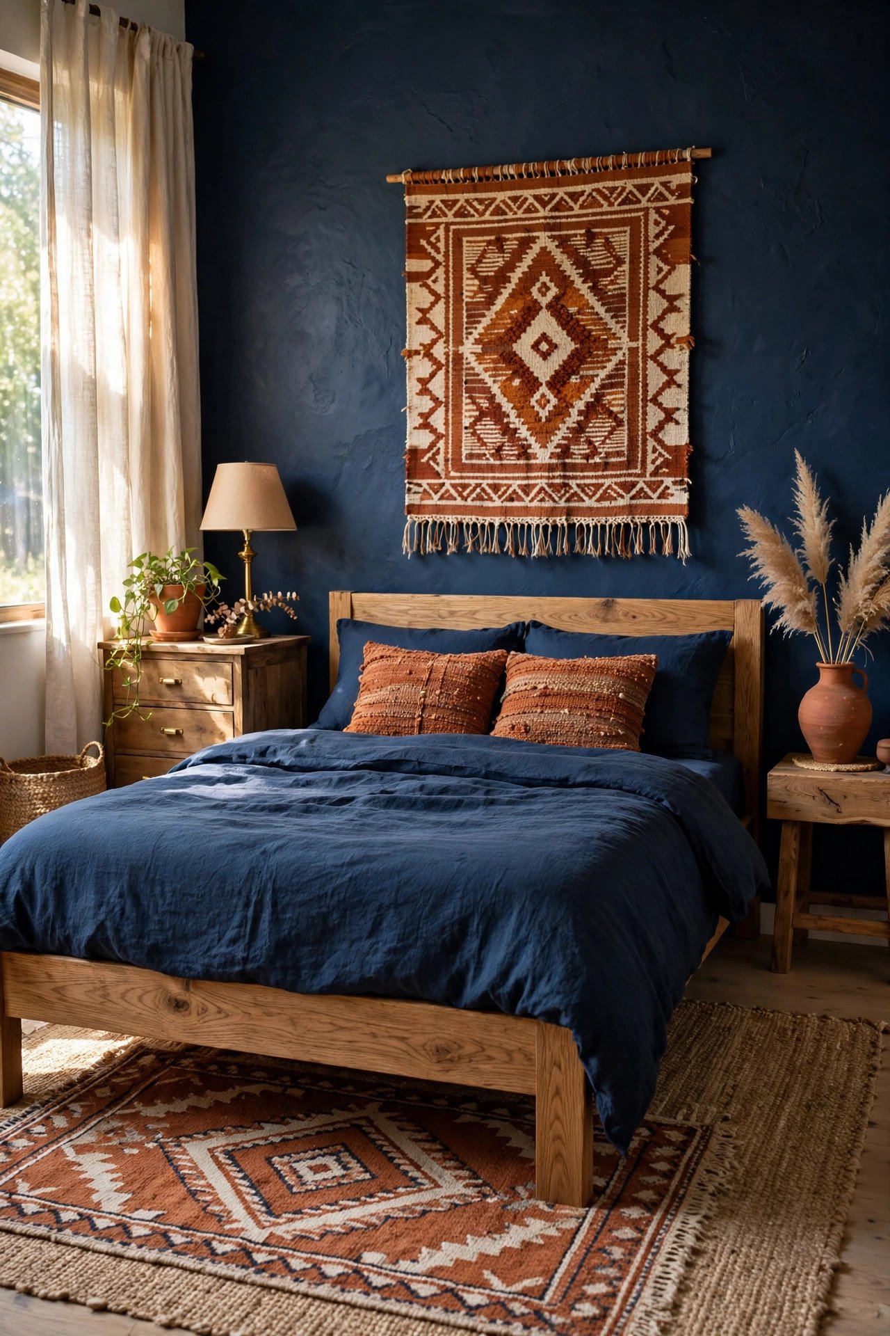 Navy Blue and Terracotta Earthy Mix