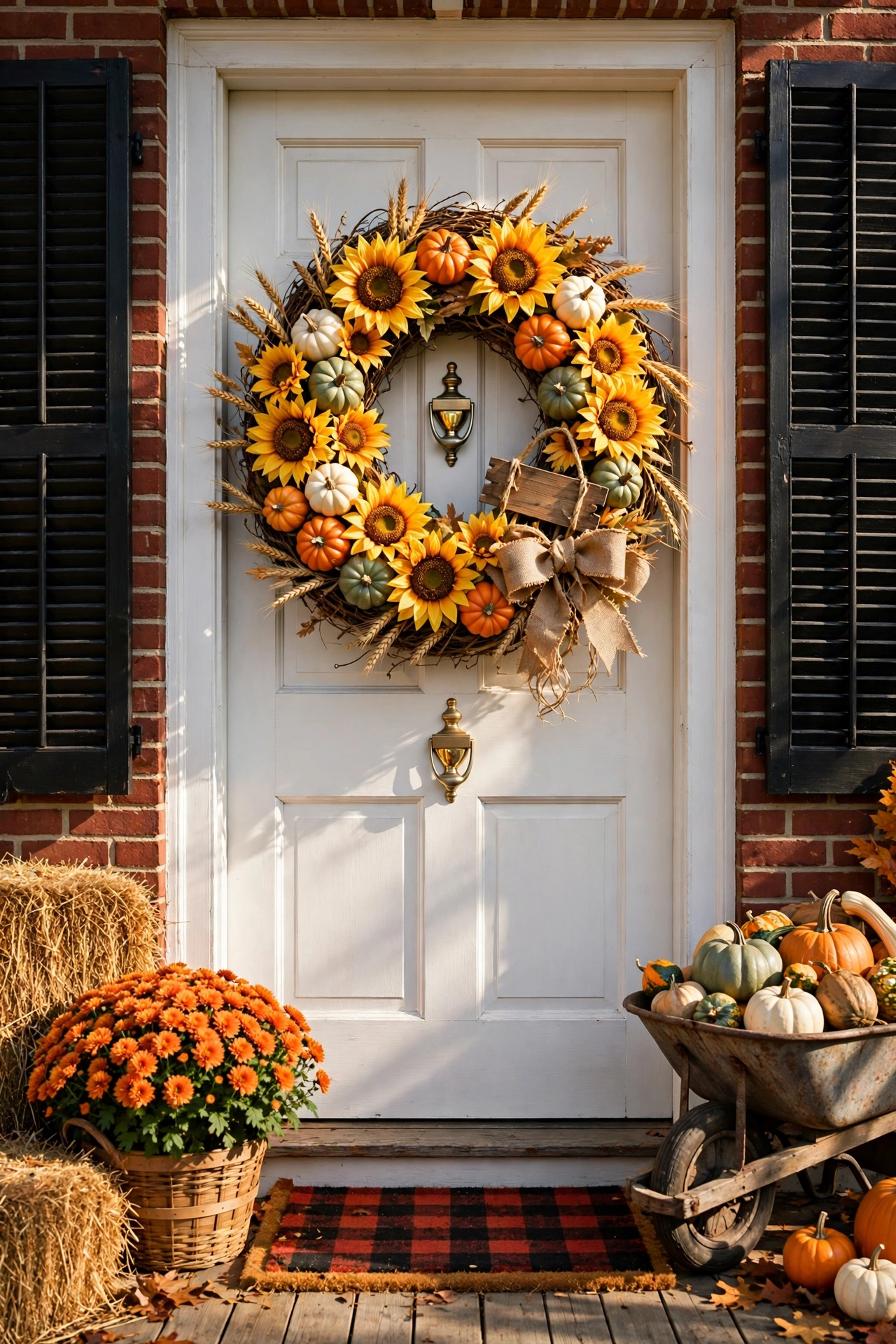 Pumpkin Patch Sunflower Wreath
