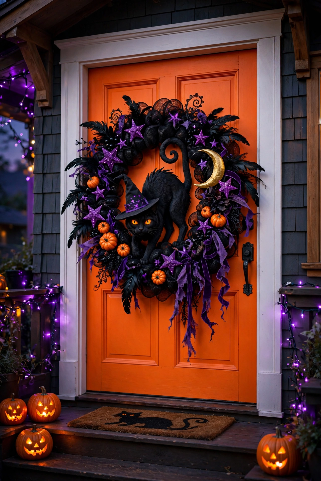 Nightmare Black Cat Wreath