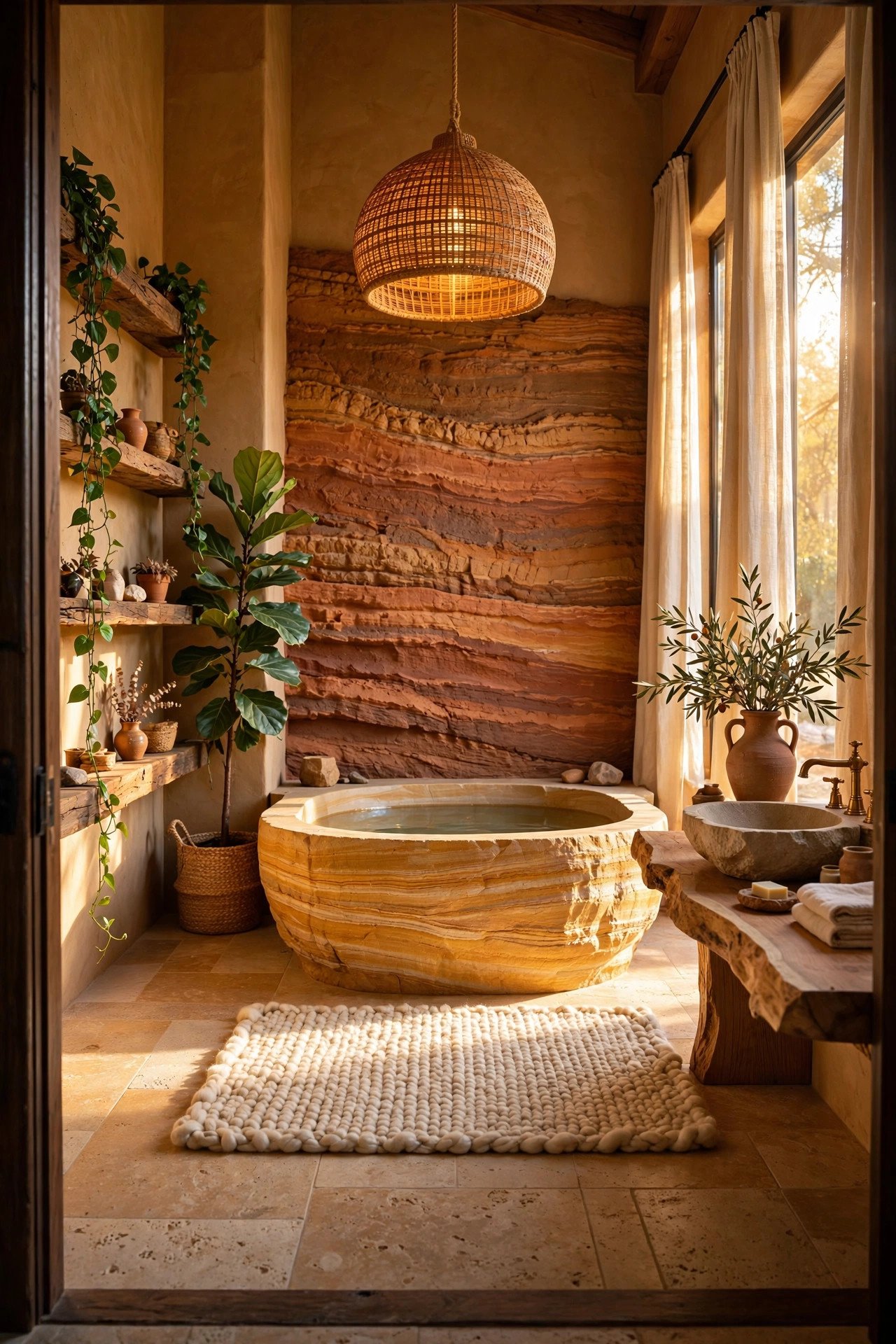 30 Earthy Bathroom Ideas That Bring Nature Indoors