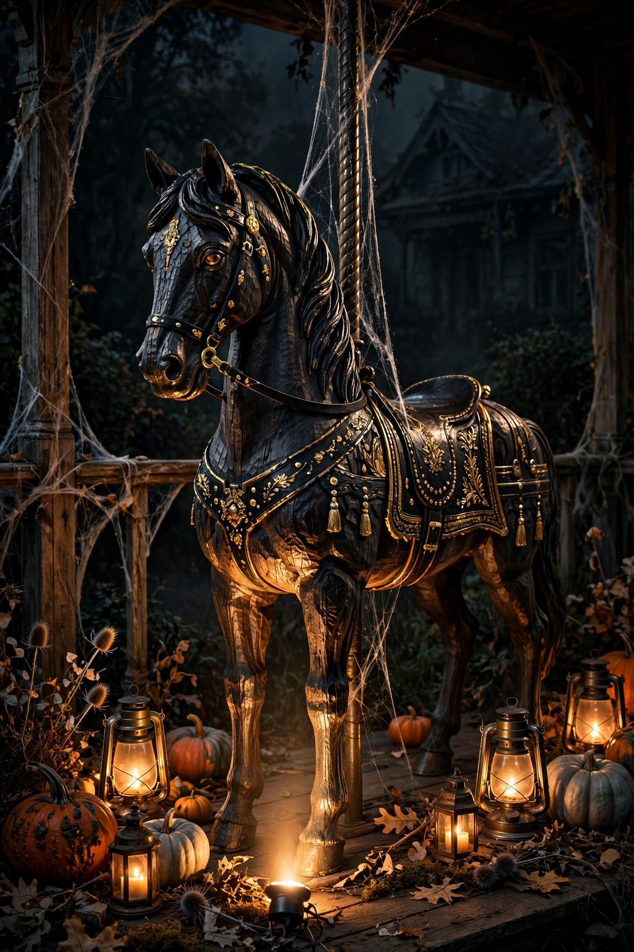 Old Carousel Horse with a Dark Twist