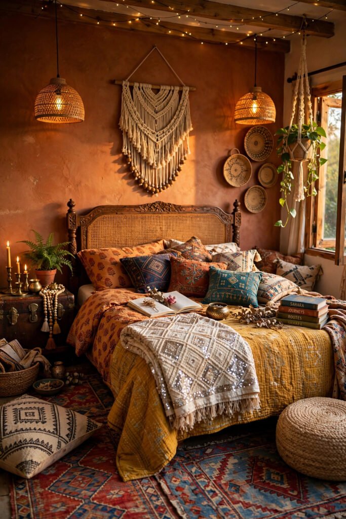 Bohemian Layered Textile Bedroom