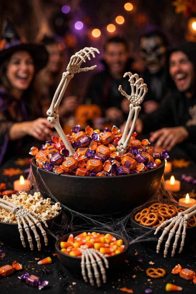 Skeleton Hands Serving Bowl Display